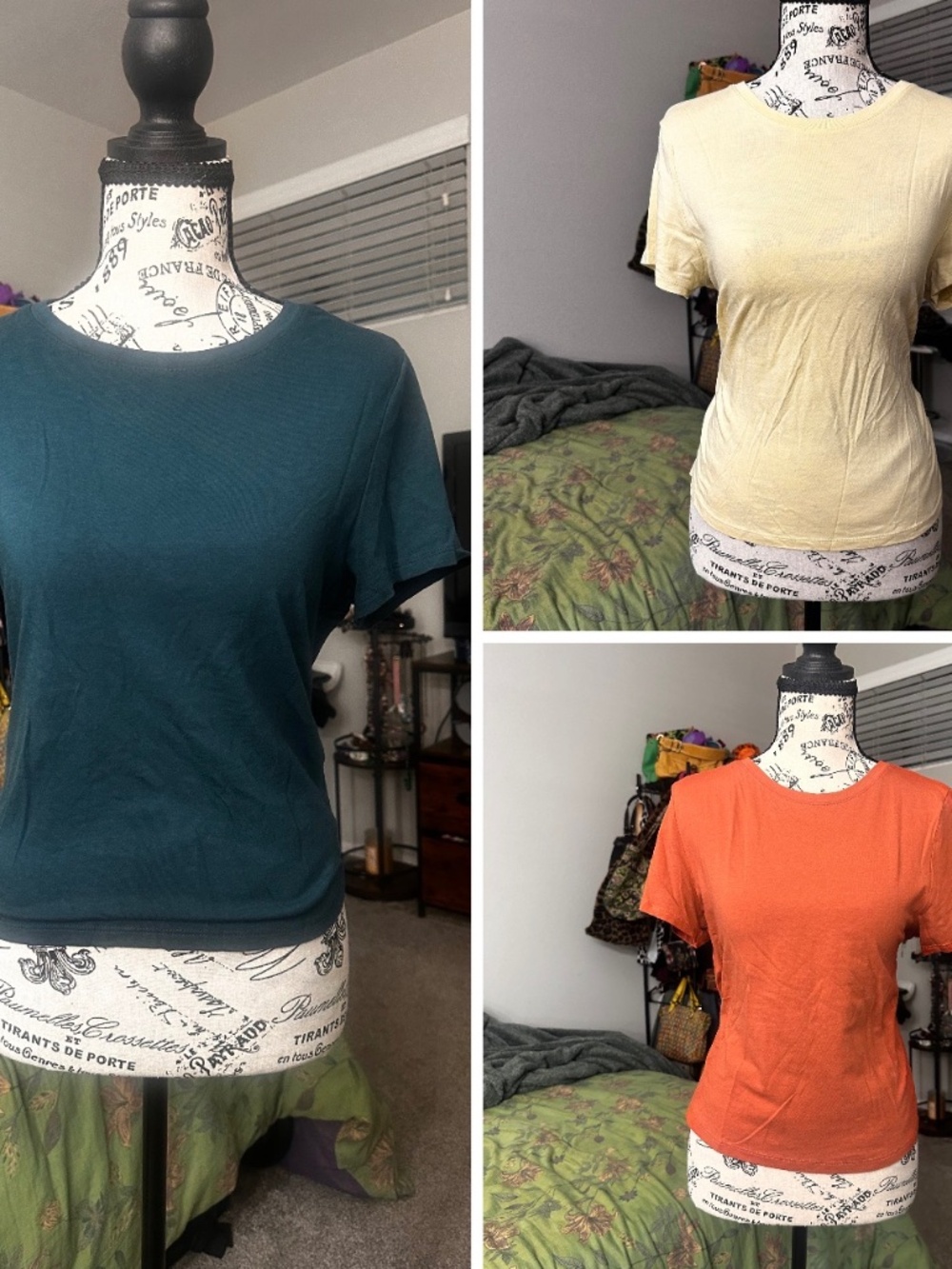Old Navy orange yellow and dark green t-shirt bundle